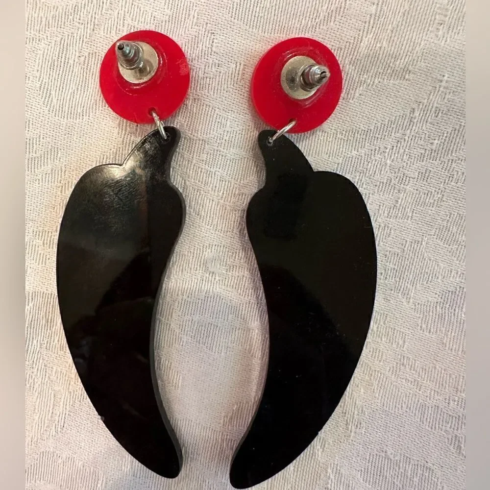 Earrings Pierced Post Red Hot Pepper Exaggerated